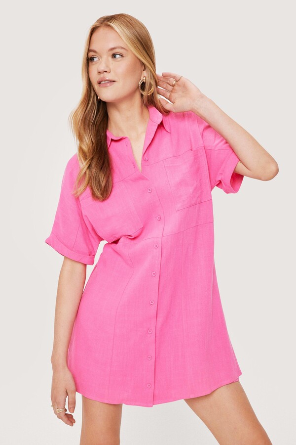 light pink button up dress