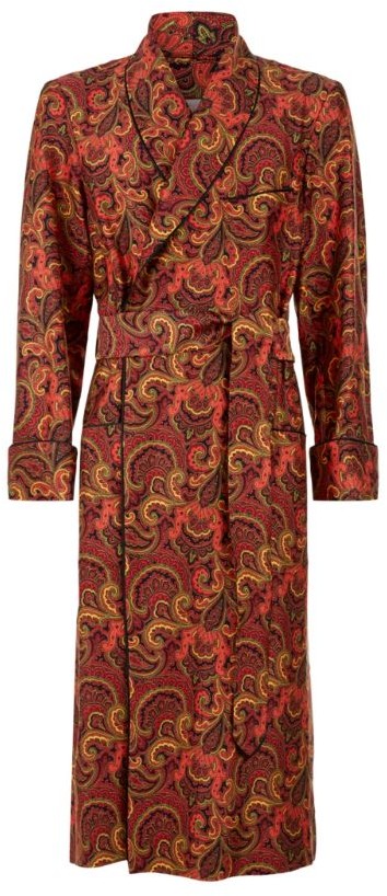 paisley silk robe