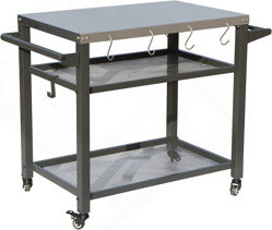 Trent Austin Design 3-Shelf Outdoor Grill Table Grill Cart With Wheels Outdoor Pizza Oven And Food Prep Table