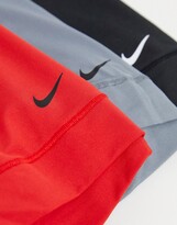 Thumbnail for your product : Nike Flex Micro 3 pack boxer briefs in red/grey/black