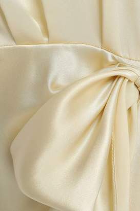 Magda Butrym Hebei Lace-paneled Tie-front Silk-satin Mini Dress