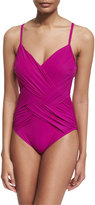 Thumbnail for your product : Gottex Lattice V-Neck One-Piece Swimsuit, Magenta