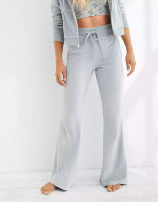 aerie Kick-It Flare Velour High Waisted Pant - ShopStyle