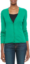 Thumbnail for your product : Michael Kors Ribbed Cashmere Cardigan, Emerald