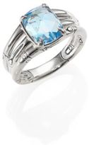 Thumbnail for your product : John Hardy Bamboo Sky Blue Topaz & Sterling Silver Octagon Three-Row Ring