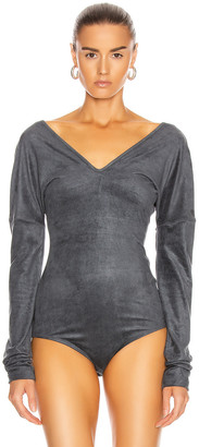 Lemaire Long Sleeve Bodysuit in Anthracite | FWRD