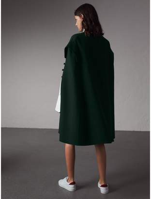 Burberry Domed Button Camel Hair Wool Cape