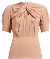 Thumbnail for your product : Emilia Wickstead Maggi Gathered Front Top - Womens - Light Brown