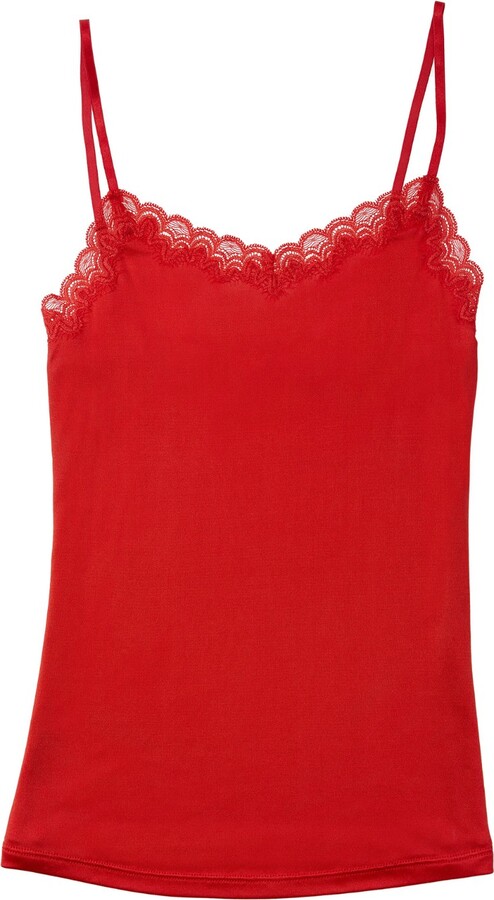 Uwila Warrior Soft Silk Lace Camisole - Fiery Red