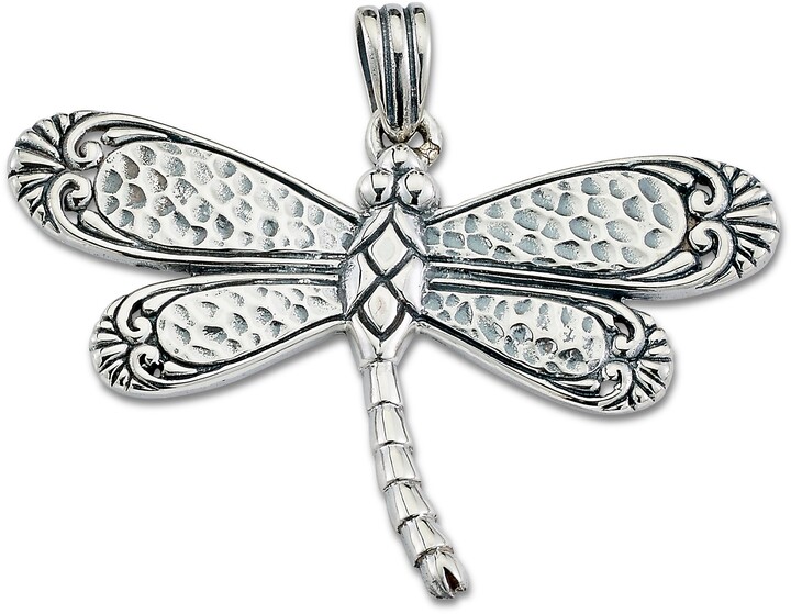 18 LavaFashion Sterling Silver Pink Enamel Dragonfly Charm Necklace 