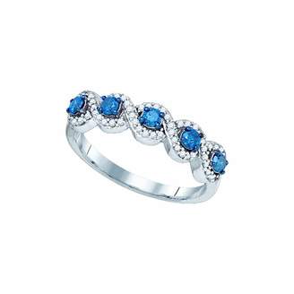 DazzlingRock Collection 1/2 Total Carat Weight BLUE DIAMOND FASHION RING