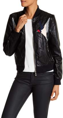 Bagatelle Embroidered Faux Leather Jacket