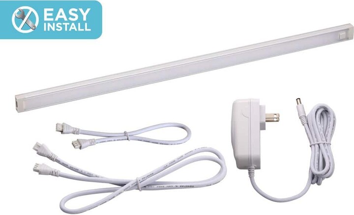 Black & Decker 24 in. LED Cool White 4000K, Dimmable, 1-Bar Under Cabinet Lights Kit with Hands-Free On/Off (Tool-Free Plug-in Install)