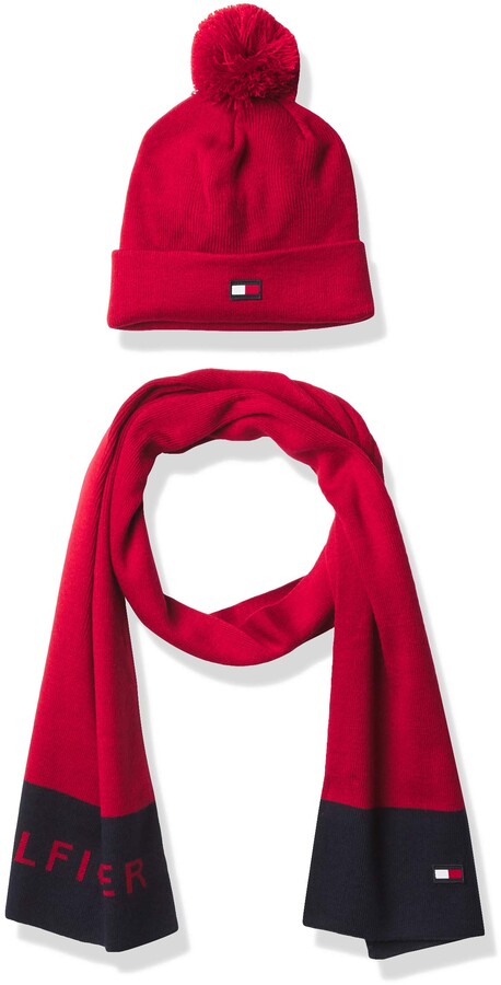 tommy hilfiger hat and scarf set womens
