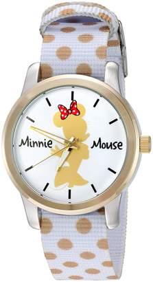 Disney Women's 'Minnie Mouse' Quartz Metal and Nylon Automatic Watch, Color: (Model: W002880)
