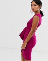 Thumbnail for your product : Paper Dolls Petite sleeveless knot front pencil dress in raspberry
