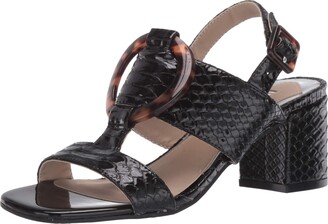 Rialto Women's Saomi Black Snake Patent Size 5.5 Heeled Sandal