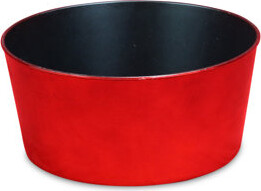 HomeRoots 12" Red Recycled Plastic Indoor Outdoor Round Pot Planter