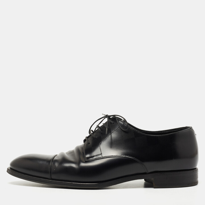 LOUIS VUITTON Men's Dress Shoes Size 7 Black Suit Leather