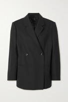 Thumbnail for your product : Totême Loreo Oversized Double-breasted Woven Blazer - Black