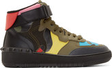 Thumbnail for your product : Valentino Green Multicolor Camo High-Top Sneakers