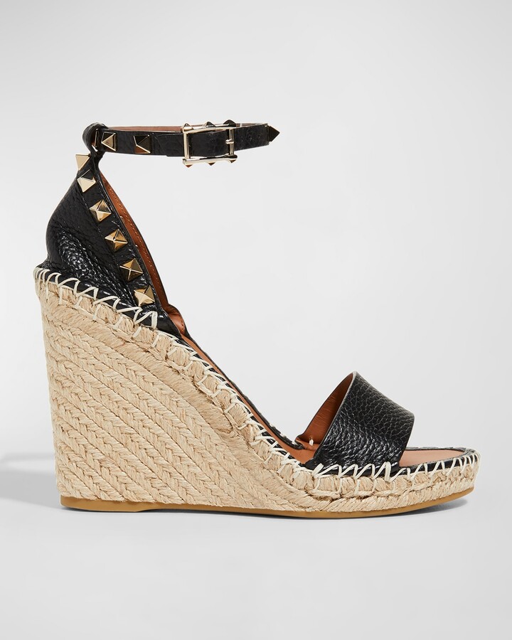 Valentino Garavani Rockstud Double Espadrille Wedge Sandals - ShopStyle