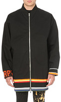 Thumbnail for your product : Raf Simons Striped-hem cotton bomber jacket