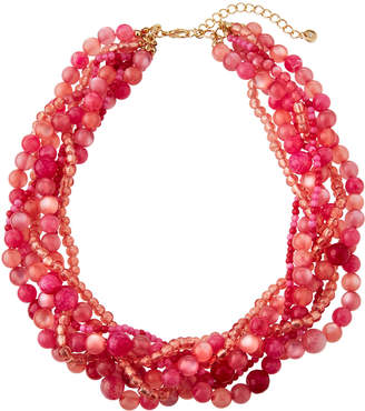 Lydell NYC Multi-Strand Torsade Necklace, Pink