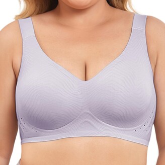 WOWENY Seamless Wirefree Bras for Women Mesh Comfortable Padded Back  Smoothing Bra