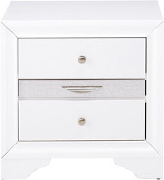 Latitude Run Bedroom Nightstand White - Particle Board And Rubber Wood For Stability Nightstand In Textured Surface Build