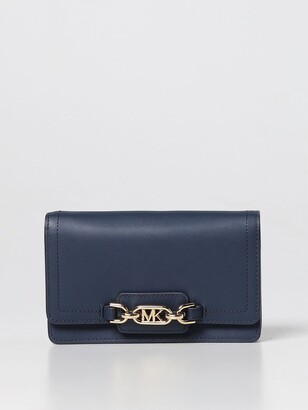 Leather wallet Michael Kors Blue in Leather - 24012832
