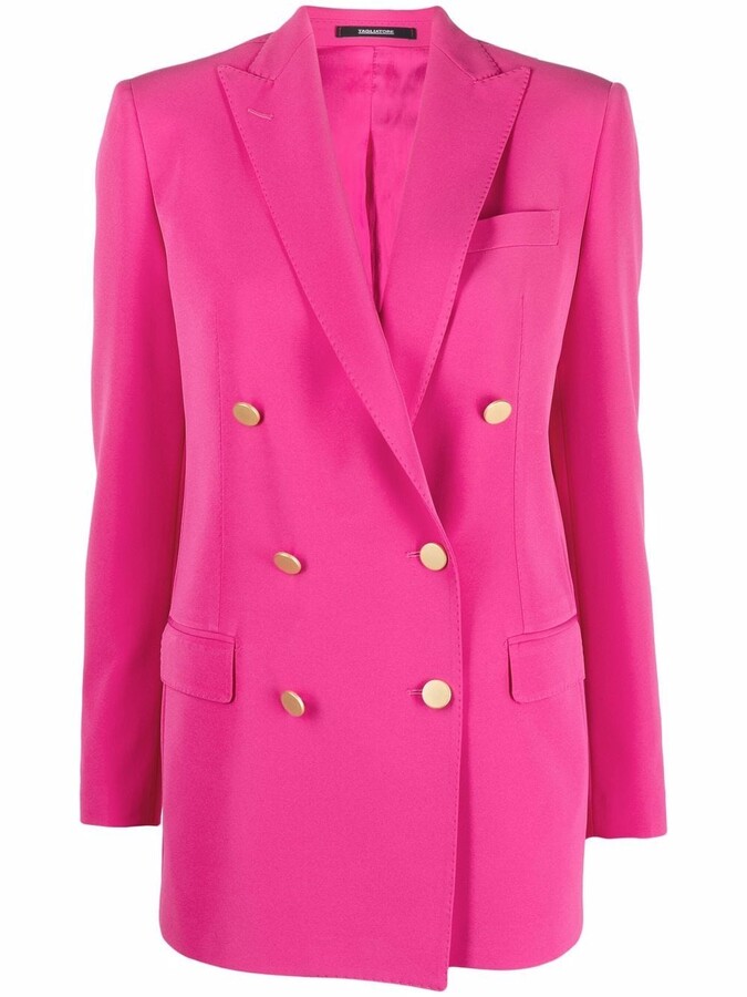 pink blazer white buttons