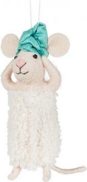 The Holiday Aisle Spa Mouse With Hair Turban & Ornament