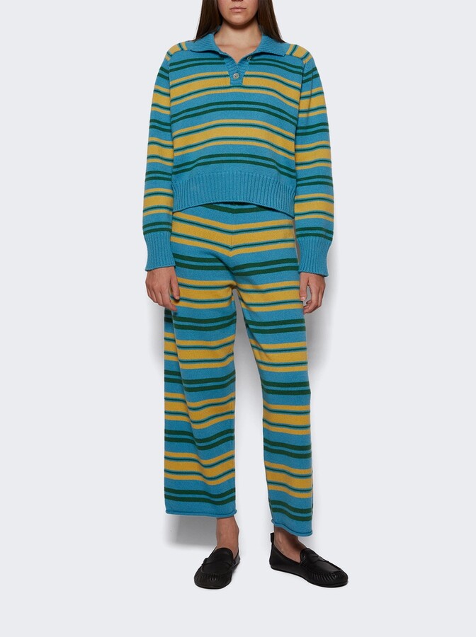 Calle Del Mar Paper Stripe Cashmere Pant Lake Blue