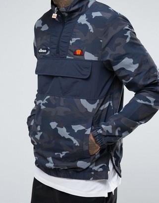 Ellesse Overhead Jacket In Navy Camo Print