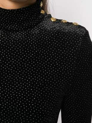 Balmain rhinestone button blouse