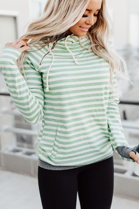 Ampersand Avenue DoubleHood Sweatshirt - Mint Stripe