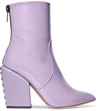 Petar Petrov Solar Patent-leather Ankle Boots - Lilac