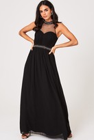 little mistress luxury georgie black hand embellished maxi dress