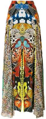 Roberto Cavalli butterfly print long skirt