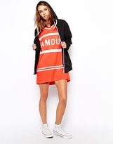 Thumbnail for your product : Zoe Karssen Oversized Sporty T-Shirt Dress With Amour Print