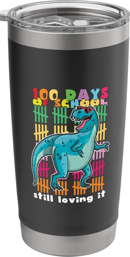 School Supply Happy 100th Day Of School For Kids Loving 100 Days Of School Dinosaur 100th Day Of School Stainless Steel Insulated Tumbler