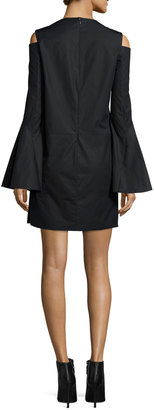 Derek Lam Bell-Sleeve Cold-Shoulder Dress