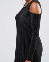 Thumbnail for your product : Liquorish Long Sleeve Cold Shoulder Maxi Dress