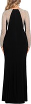 Thumbnail for your product : Xscape Evenings Plus Size V-Neck Gown - Black/Nude