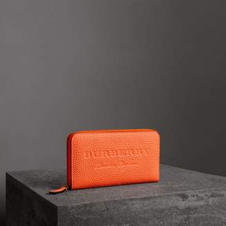 Burberry Embossed Leather Ziparound Wallet