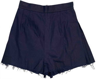 C/Meo Blue Cotton Shorts for Women