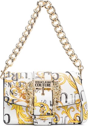 Versace Jeans Couture Baroque buckle printed shoulder bag