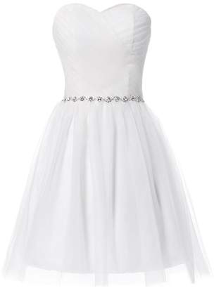 Erosebridal Short Bridesmaid Dress for Junior Sweetheart Beads Girls Party Dress Size 28W