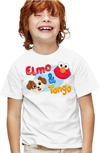Sesame Street SesameStreetFurryFriendsForeverElmo&TangoKidsTShirtForYouthWhiteSmall